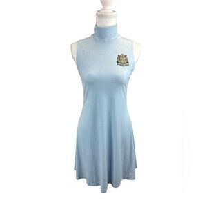 Vintage Henri Bendel Baby Blue Velour Tennis Prep Mini Dress Sporty Academia